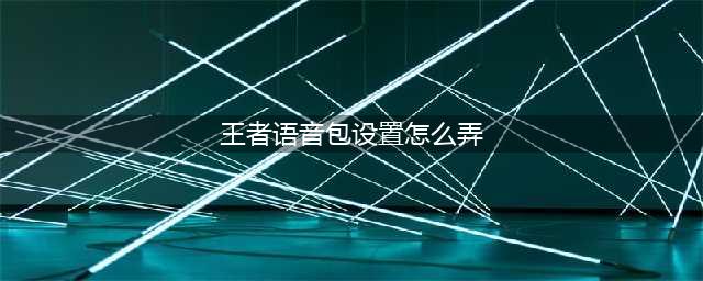 王者荣耀语音包怎么设置