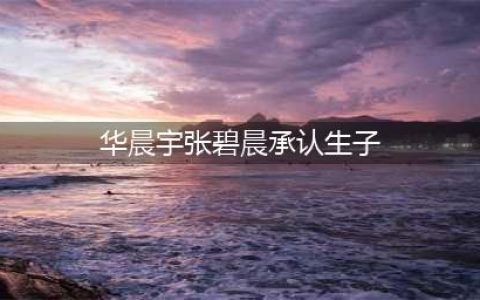 华晨宇张碧晨双双承认生子！已有一个一岁女儿(华晨宇张碧晨承认生子)