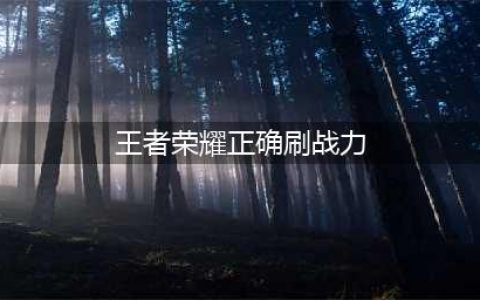 《王者荣耀》正确刷战力