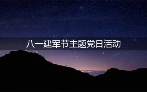 建军节线上活动 八一建军节主题党日活动“忆峥嵘岁月、强使命担当”(八一建军节主题党日活动)