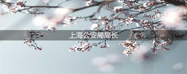 张亚宏任上海市公安局局长(上海公安局局长)