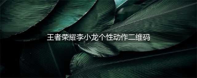 《王者荣耀》获取流程图文教程 李小龙个性动作二维码如何获取