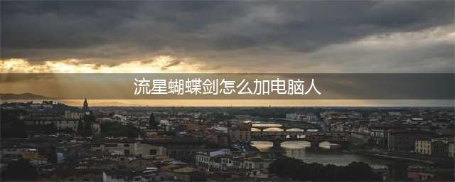 流星蝴蝶剑怎么加电脑人 流星蝴蝶剑加电脑人教程(流星蝴蝶剑怎么加电脑人)