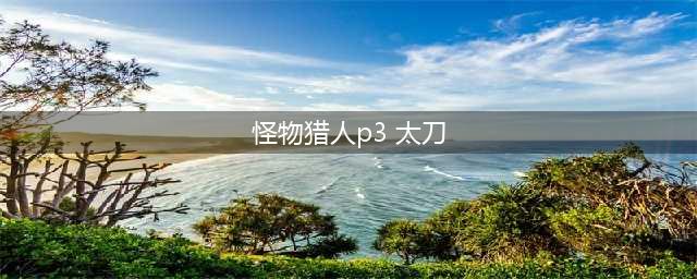 《怪物猎人》p3太刀升级路线介绍