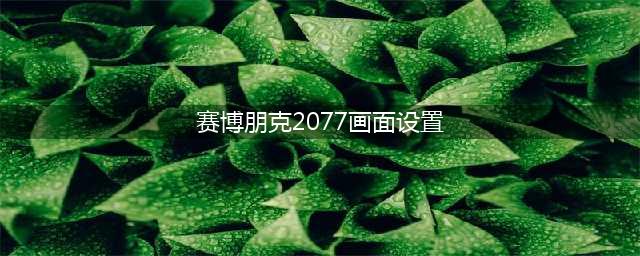 《赛博朋克2077》画面最佳设置攻略大全 画面怎么设置好