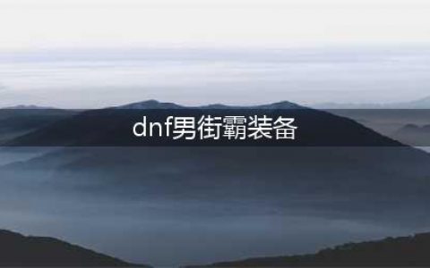 dnf110级男街霸最强装备搭配 110级男街霸最强装备选择(dnf男街霸装备)
