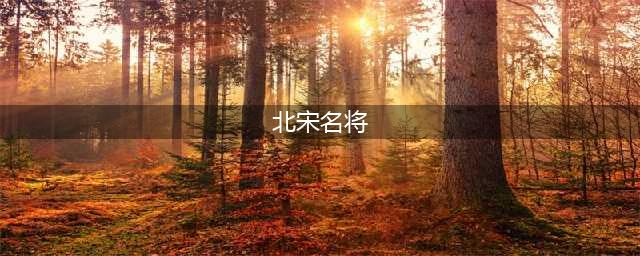 北宋时期最著名的十大名将(北宋名将)