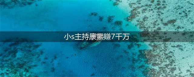 小S主持康熙赚7千万 台湾综艺主持人收入排行榜揭秘(小s主持康熙赚7千万)