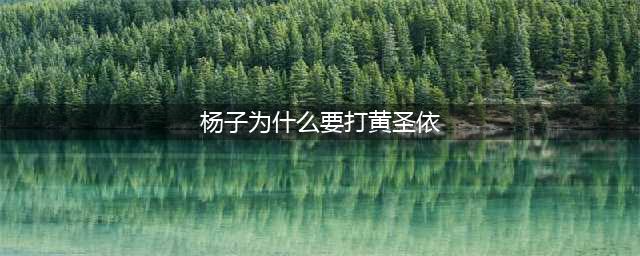 杨子为什么要打黄圣依？广东本科生拍手称赞(杨子为什么要打黄圣依)