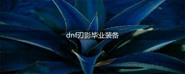 dnf刃影毕业装备选择(dnf刃影毕业装备)