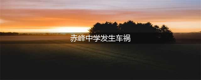 赤峰中学发生车祸 司机连撞8人3人死亡逃逸后坠楼身亡(图)(赤峰中学发生车祸)
