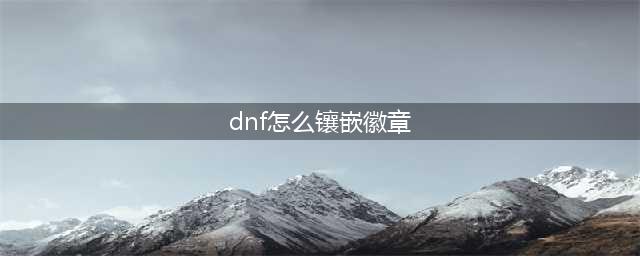 dnf如何镶嵌徽章-徽章镶嵌方法(dnf怎么镶嵌徽章)