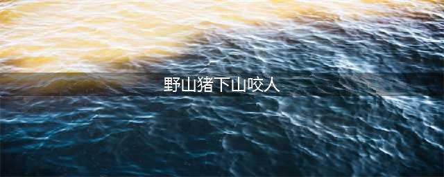 野山猪下山咬人致一死一伤 警方组织围捕(野山猪下山咬人)
