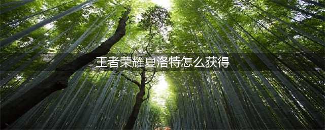 《王者荣耀》夏洛特如何获取 夏洛特获取途径分享(王者荣耀夏洛特怎么获得)
