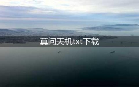 《莫问天机》txt、pdf、mobi、epub下载(莫问天机txt下载)