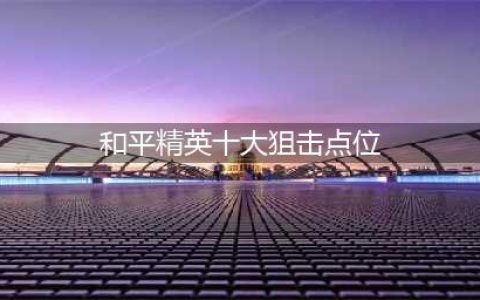 《和平精英》十大狙击点位在哪 十大狙击点位介绍