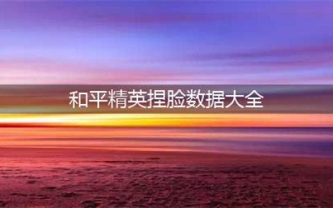 和平精英捏脸数据大全