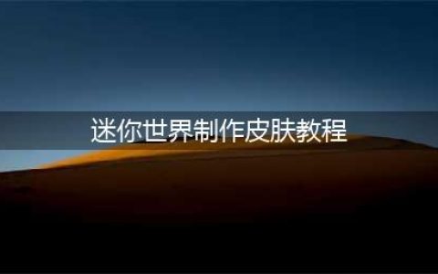 《迷你世界》制作皮肤教程
