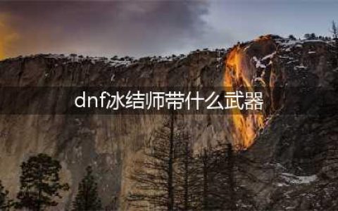 dnf冰结师带什么武器(dnf冰结师带什么武器)