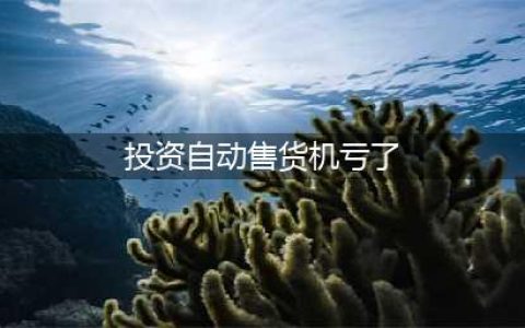 一针见血：投资自动售货机亏钱的真实原因，你知道吗？(投资自动售货机亏了)