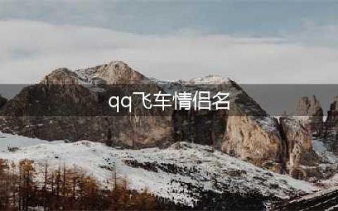 《QQ飞车手游》什么情侣名字好听 最浪漫的情侣名字大全(qq飞车情侣名)