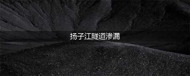 惊！扬子江隧道渗漏？这样的隧道有哪些防水措施？(扬子江隧道渗漏)