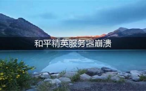 《和平精英》无法连接服务器是怎么回事 无法连接解决方法分享(和平精英服务器崩溃)