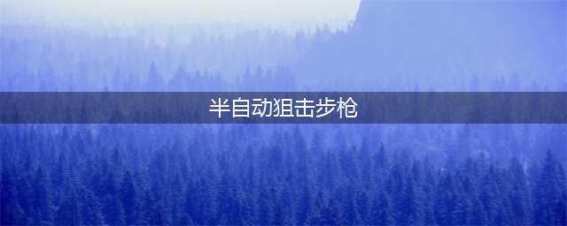 盘点外形帅气的半自动狙击步枪，如果你是雇佣兵你会选哪把？(半自动狙击步枪)