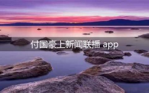 他上《新闻联播》了！(付国豪上新闻联播 app)