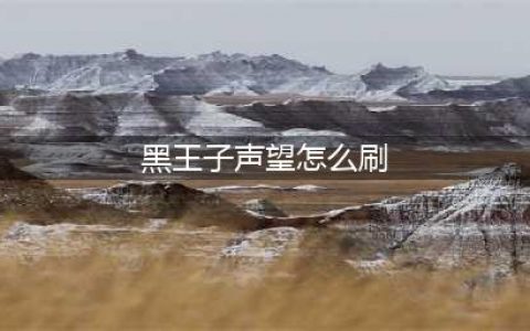 魔兽世界黑王子声望怎么刷