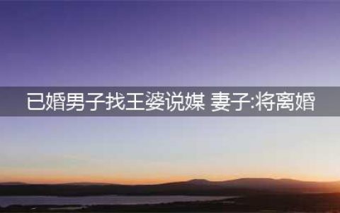 已婚男上王婆说媒后续：已离婚，引发社会关注和热议(已婚男子找王婆说媒 妻子:将离婚)